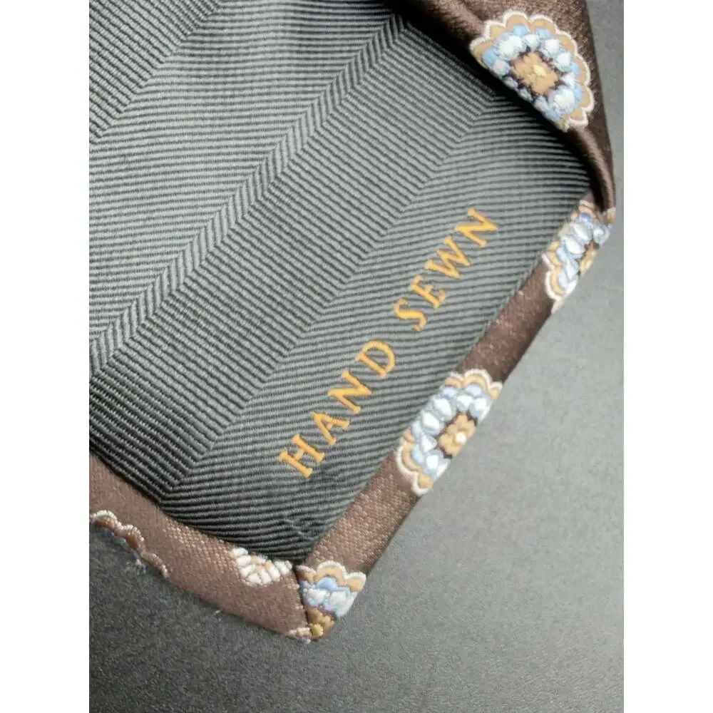 Robert Talbott Best of Class Nordstrom Silk Tie Brown Medallion Hand Sewn USA